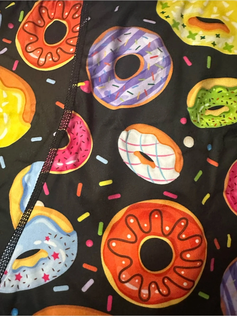 Donut Print Boxer Briefs in Black with Multicolor Donuts